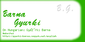 barna gyurki business card